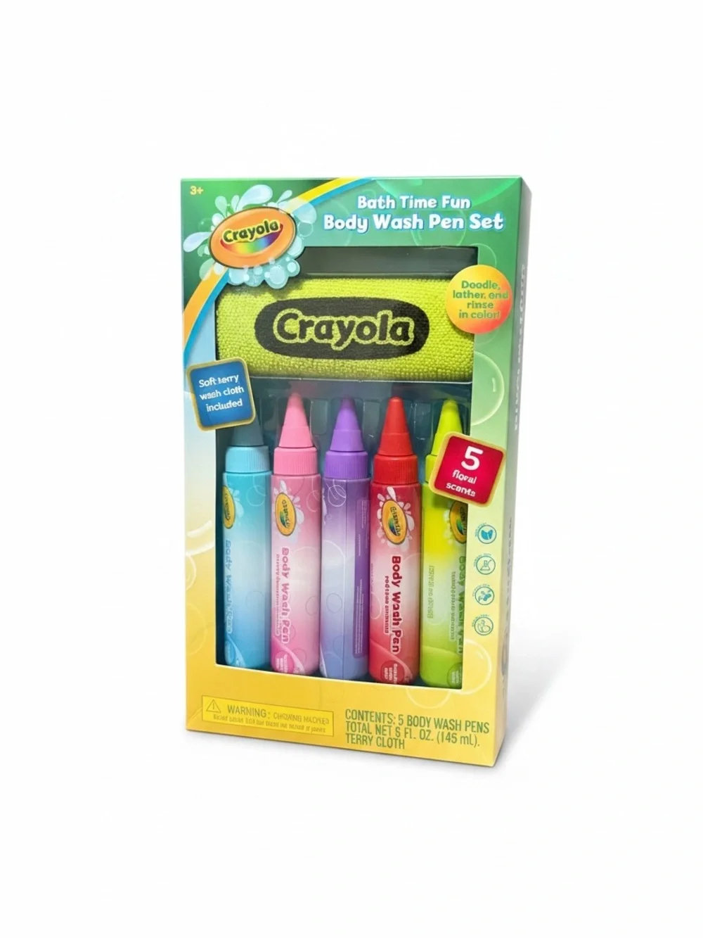 Crayola Multicolor Bath Time Body Wash Pen Set with Terry Cloth
